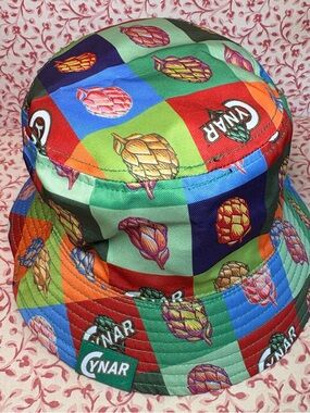 Cynar Liquer Reversible Bucket Hat Italian Artichoke Patchwork